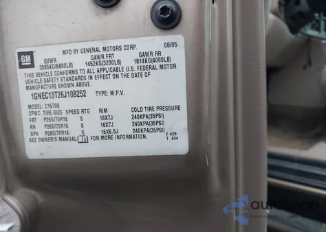 2006 Chevrolet Tahoe Ls from USA, damaged, VIN 1GNEC13T26J108252